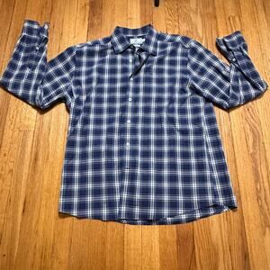 Southern Tide Shirt Men's Size Large Blue Plaid Button Up Long Sleeve